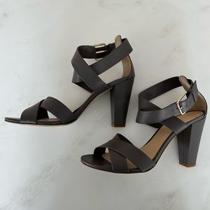 J.Crew Mari Heel Sandal in Dusty Charcoal - Size 8